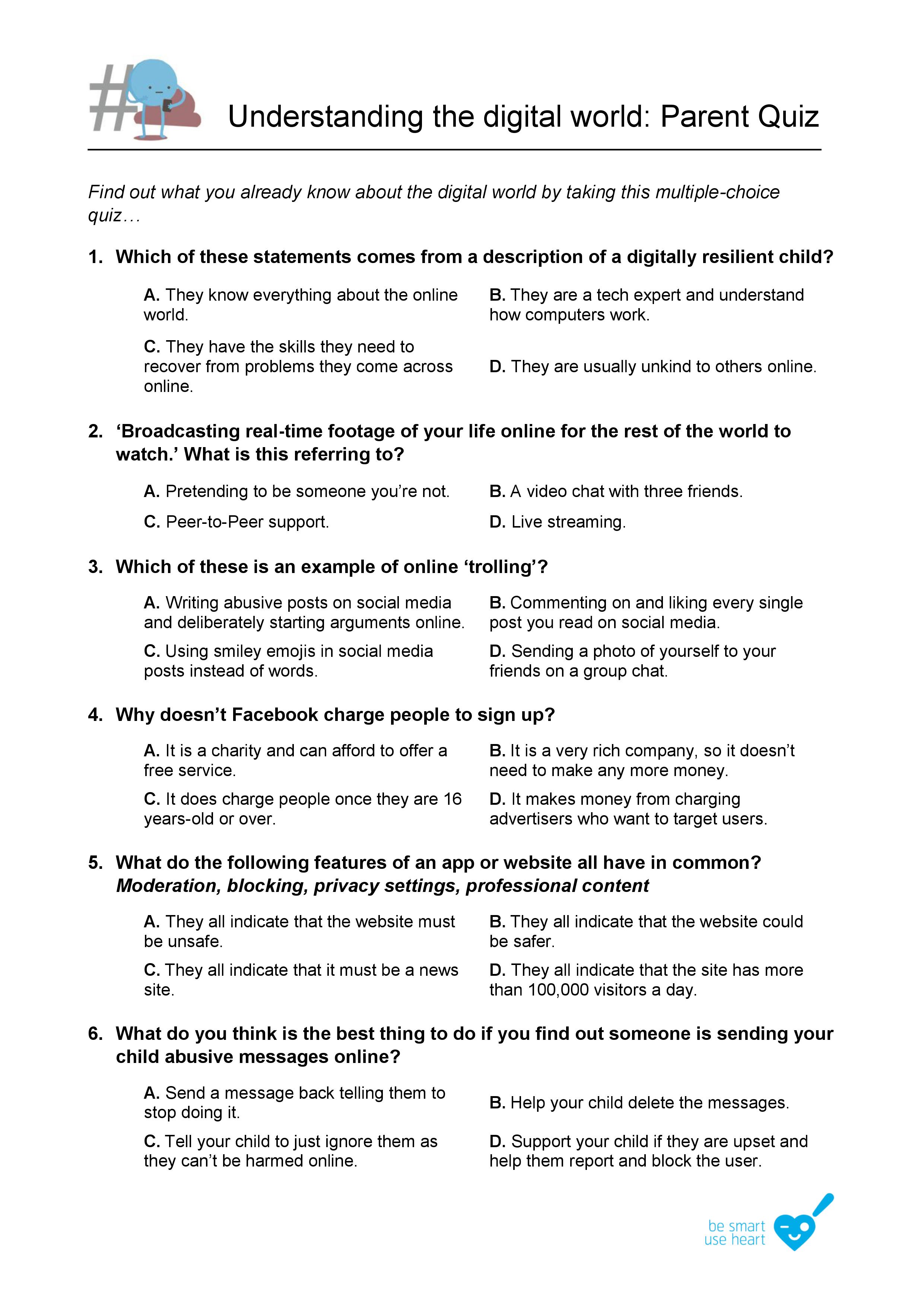Parent Quiz Worksheet